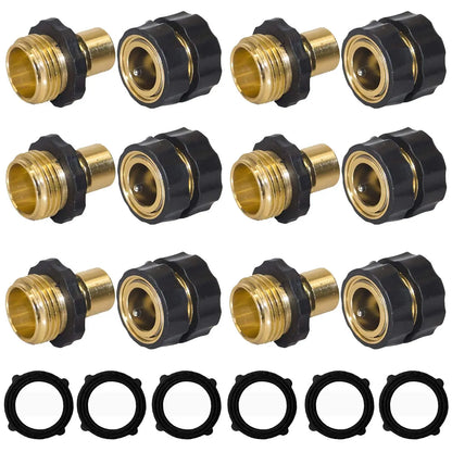 Hourleey Garden Hose Quick Connector, 3/4 Inch Male and Female Garden Hose Fitting Quick Connector