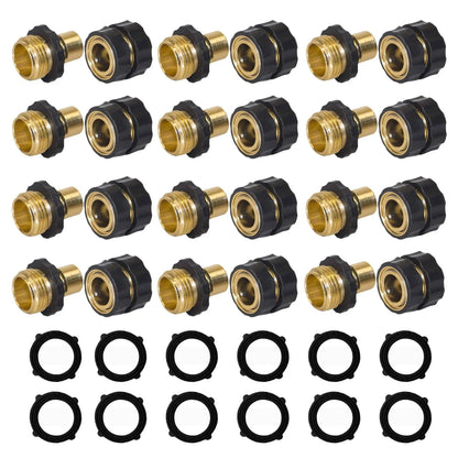 Hourleey Garden Hose Quick Connector, 3/4 Inch Male and Female Garden Hose Fitting Quick Connector